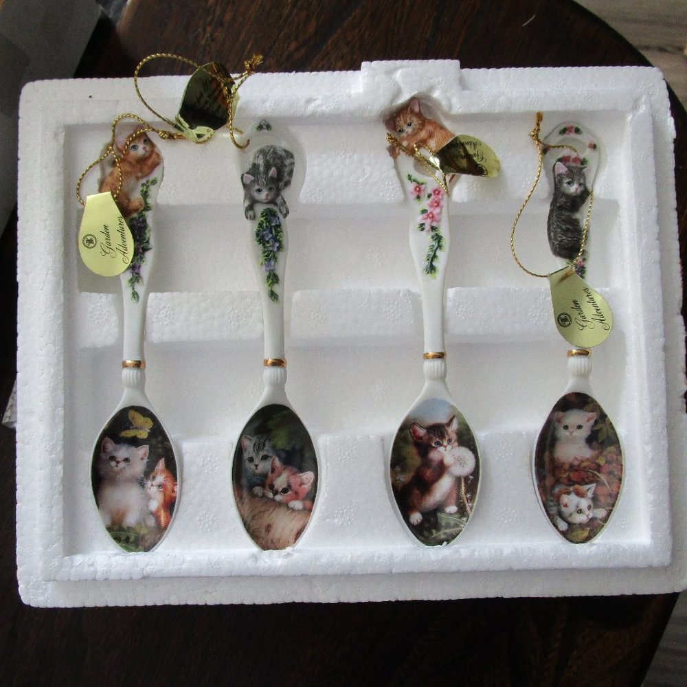 4 Collector Spoons Bradford Exchange Garden Adventures